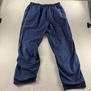 Nike Track Pants‎ Mens Navy Striped Logo Athletic Warm Up Y2K Retro Swoosh